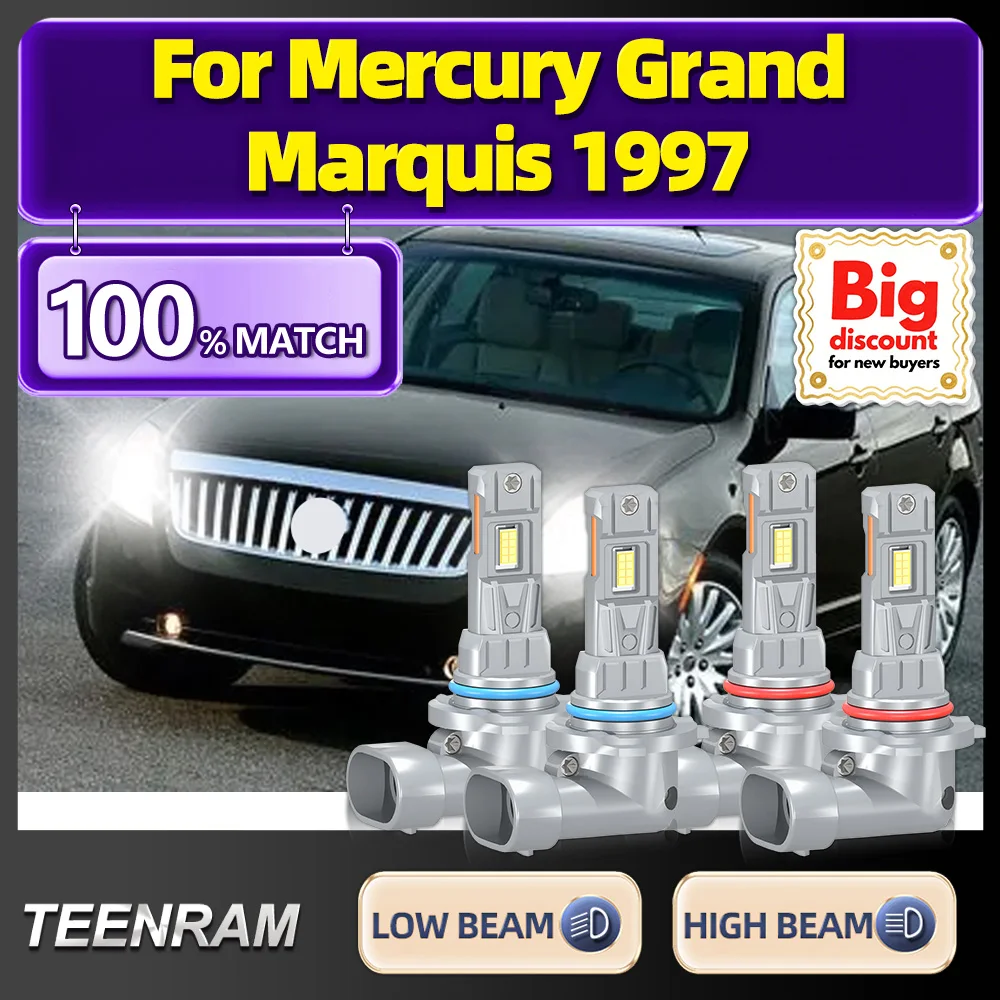 

TEENRAM For Mercury Grand Marquis 1997 2X Turbo Car LED Headlight Ampoule Upgrade Headlamp Bulb Canbus No Error High Quality