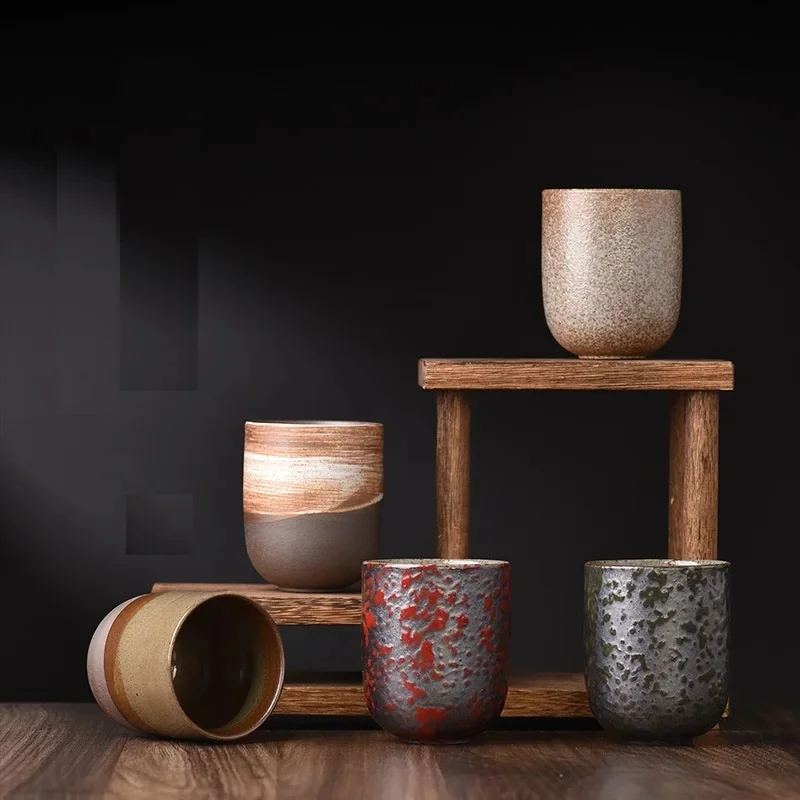 Tasse en argile grossière rétro créative, mini tasse à café en céramique, 3.5oz, 100ml