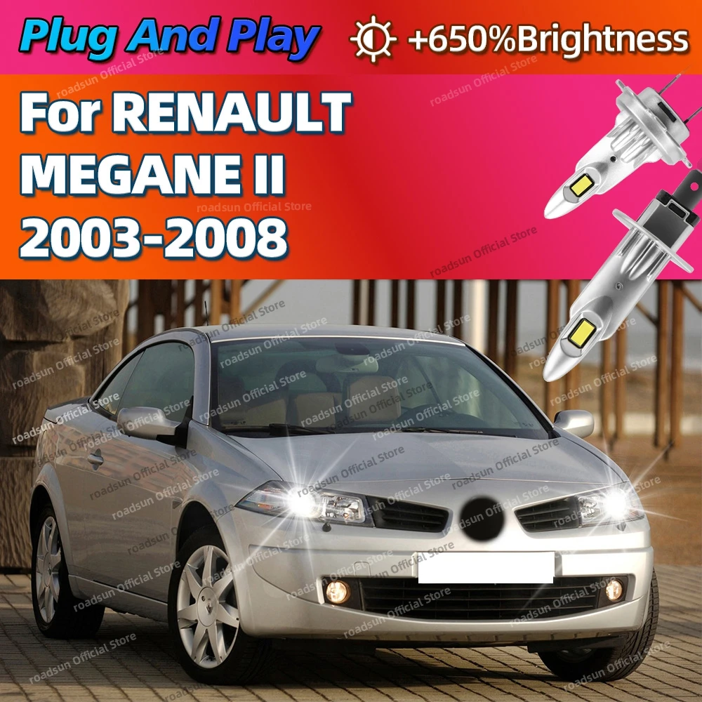 

2/4Pcs LED Powerful Car Headlight Bulbs 25000LM Super Bright Auto Lights For RENAULT MEGANE II 2003 2004 2005 2006 2007 2008