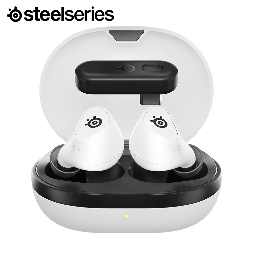 سماعات ألعاب لاسلكية بيضاء من Steelseries Arctis Gamebuds