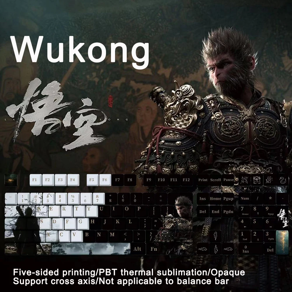 

MiFuny WuKong Theme Keycaps PBT Keycap 125 Key Cherry Profile Key Caps for Wooting Custom Mechanical Keyboard Gaming Accessories