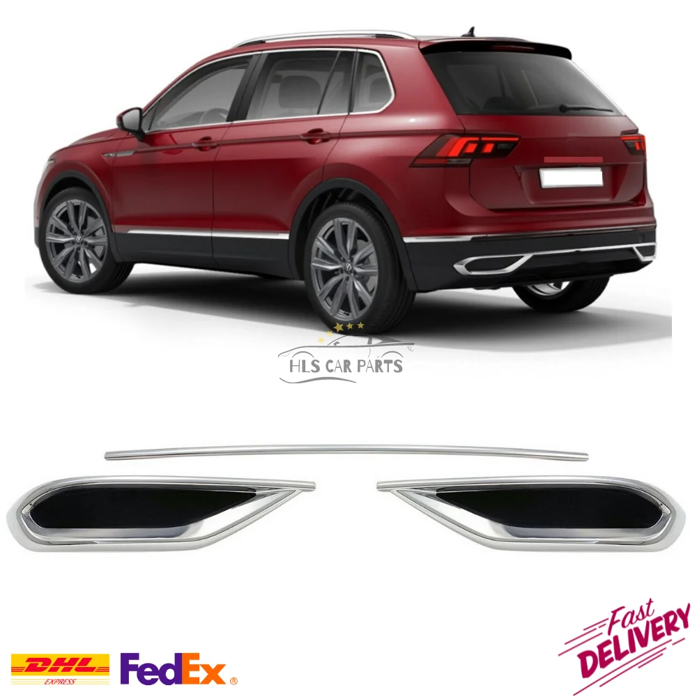 

For Volkswagen Tiguan 2 Chrome Exhaust 3 Pcs 2020-2021 Model Years Car Decorations Exterior Accessories Free Shipping