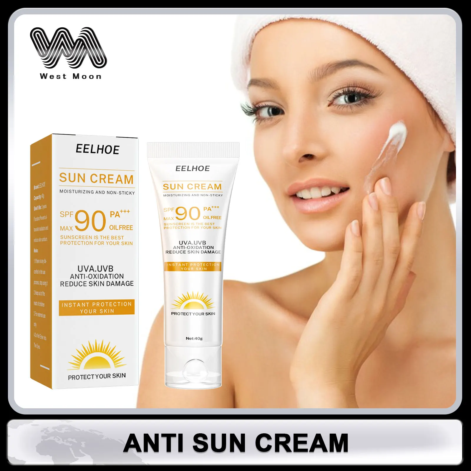 Sun Block Cream UV Isolation Nourishing Facial Protector Brightening Skin Moisturizing Oil-Control Lightweight Sunscreen Cream