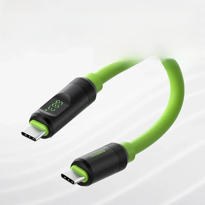 Kabel Hagibis Short USB C do USB C PD 240W 40Gbps Szybkie Ładowanie z Wyświetlaczem LED Kompatybilny z Thunderbolt 4/3 iPhone 17 — zdjęcie produktu 7
