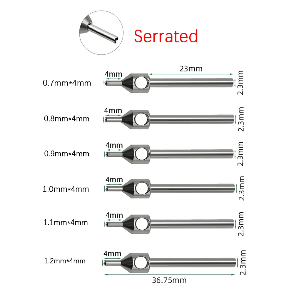 

High Precision 0.7-1.2mm Stainless Steel Surgical Instruments Serrated FUE Long Hair Transplant Punch for Hair Transplant