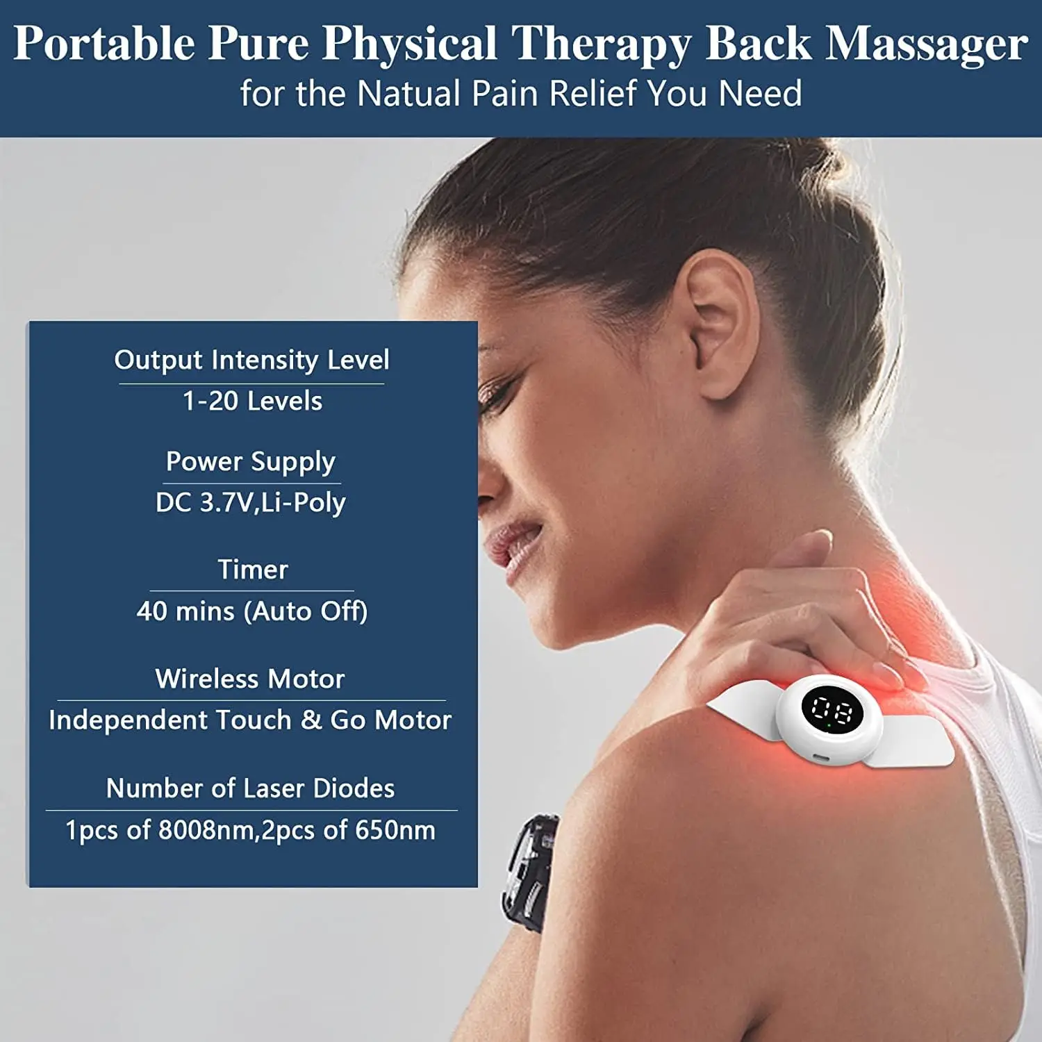 4PCS TENS EMS Unit Muscle Stimulator Wireless Neck Massager Infrared Red Light Therapy Cold Laser Device for Cervical Shoulder Back Body Pain Relief Deep Tissue Arms Legs Foot Massager Electric Pulse Arthritis Sciatica Healthcare Recovery Equipment