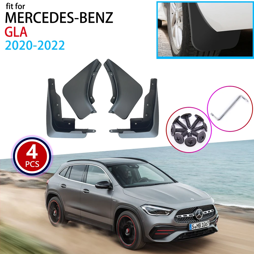 

4x MudFlaps for Mercedes Benz GLA H247 2020~2022 Accessories Mud Flaps Splash Guards Fenders Car Styling Auto Front Rear Wheels