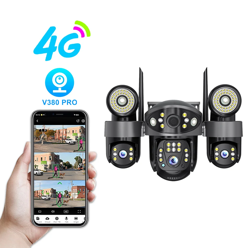 Leshine 2MP 3 Lens 4G Camera Security Wifi Home Surveillance Camera IP Camera Full Color Night Vision Infrared Automatic Alarm