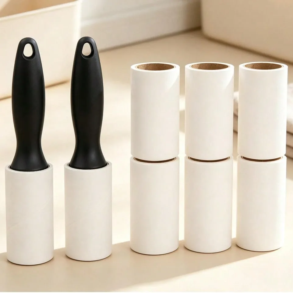 160/320/480 Sheets Super Sticky Lint Roller - Pet Hair Remover - Set Includes 1 Handle And 2/4/6 Replacement Cores, Suitable For