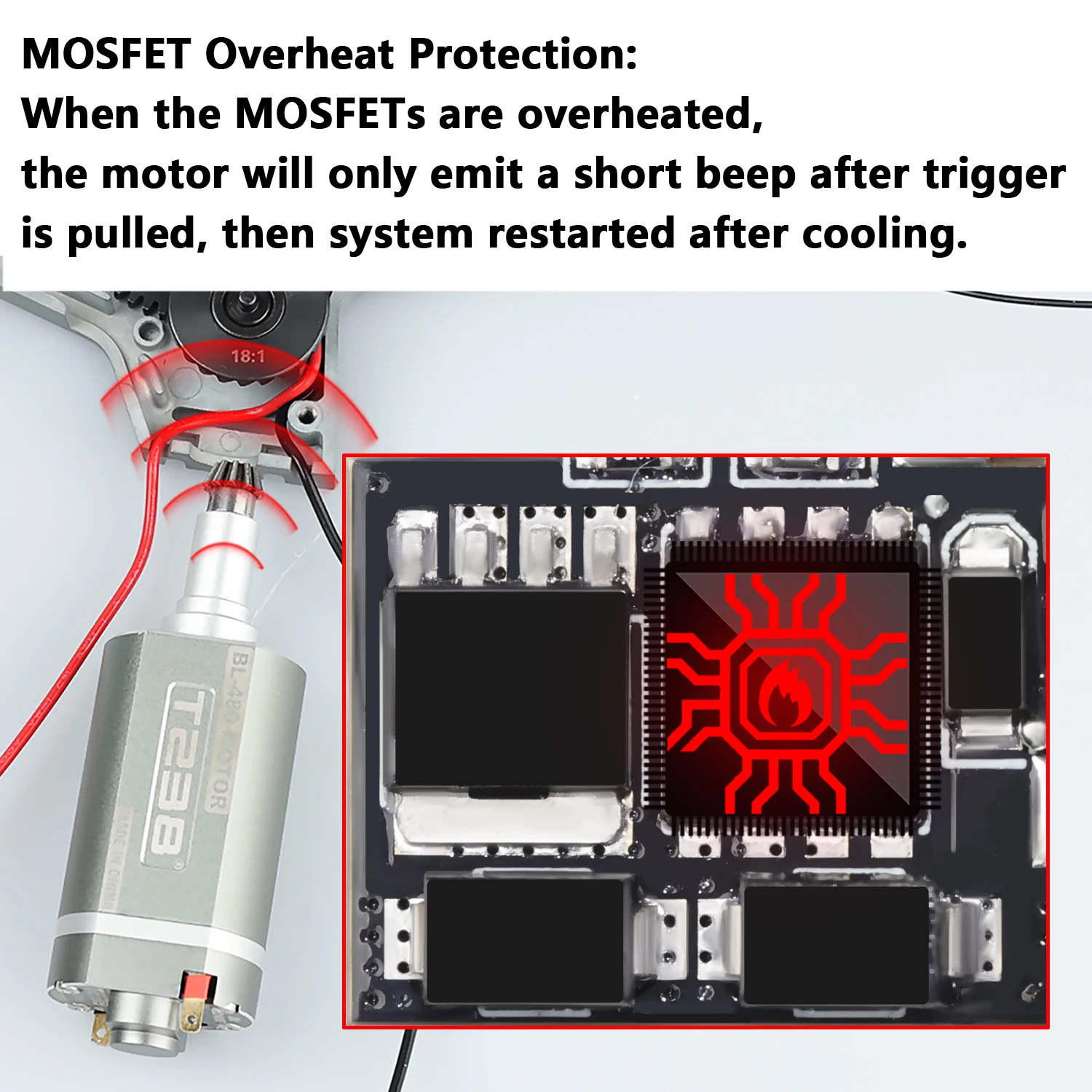 T238 V1.7 V3 PRO MOSFET ETU Optischer Sensor Programmierbar für AIRSOFT Gel Blaster V3 Gearbox – Detail 12