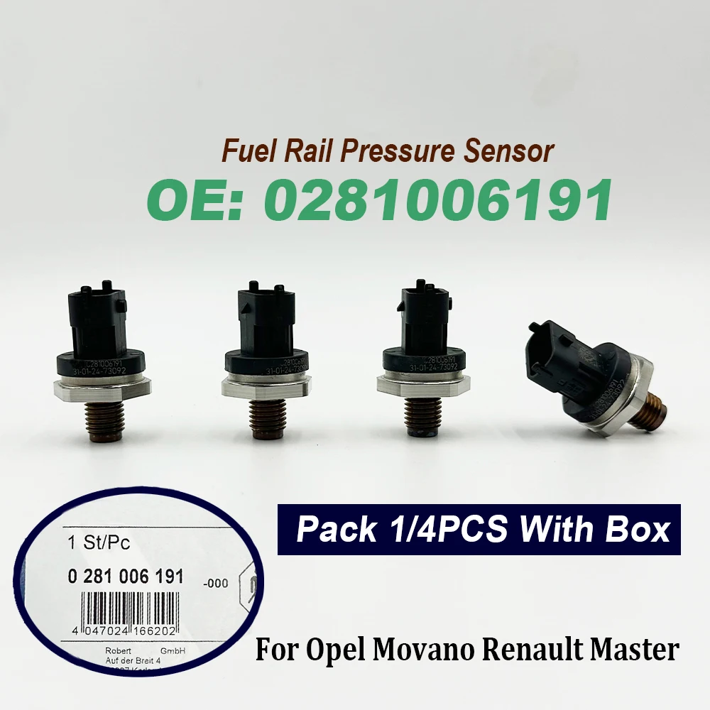 

1/4 шт. 0281006191 датчик давления топлива 0281006036 для Opell Movano Renaultt Master Vauxhall Vivaro 0445214258 281006191