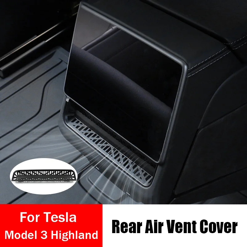 Rear Air Vent Protecte Cover For Tesla Model 3 Highland 2024 Armrest Box Back Conditioner Outlet Filter Protector Accessories