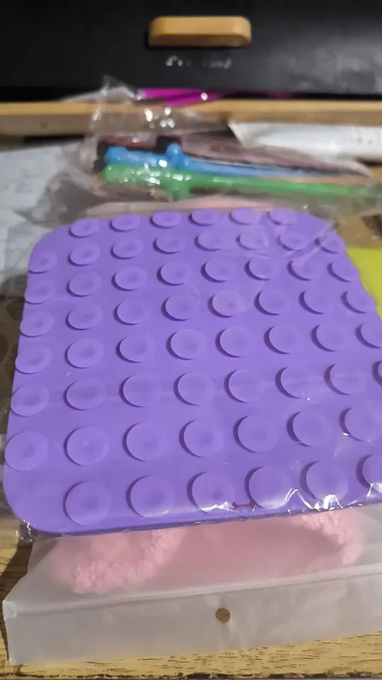 Customer review photo for Dog Lick Mat with Suction Cups