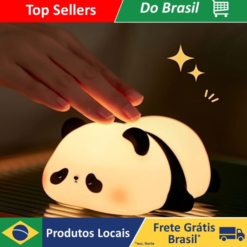 USB recarregável LED Night Lights para crianças, ovelhas fofas, Panda, coelho, lâmpada de silicone, decoração de cabeceira