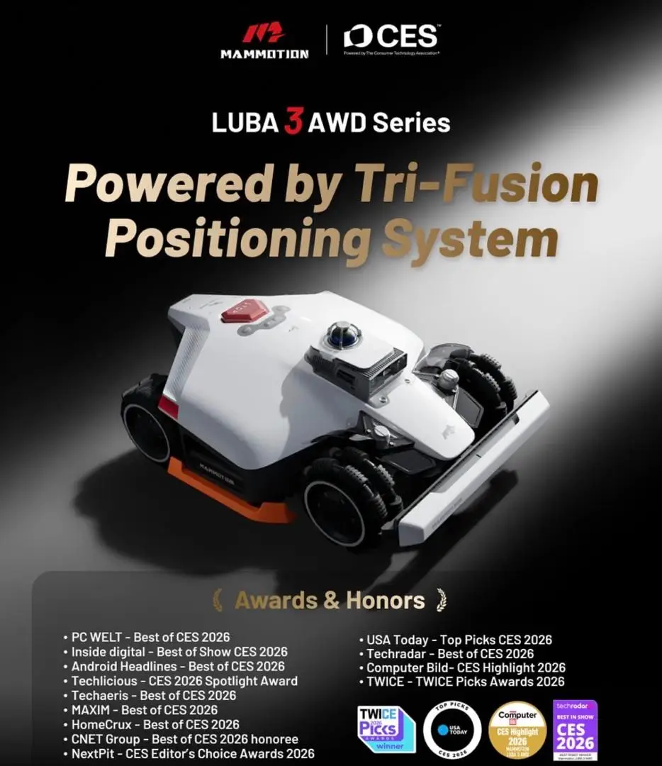 MAMMOTION🌲 2026- Luba 3 CES 2026 AI and advancements in navigation (RTK/LiDAR) Robotic Lawn Mower Sharp Sales.