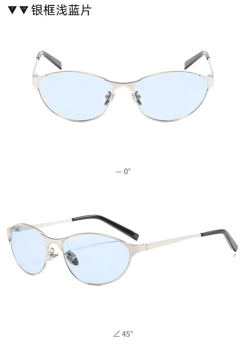 Frauen Y2k Sonnenbrille Cat Eye Designer Hot Girl Sonnenbrille Steampunk Metallrahmen Shades Uv400 Brillen soiнцещит – Detail 8