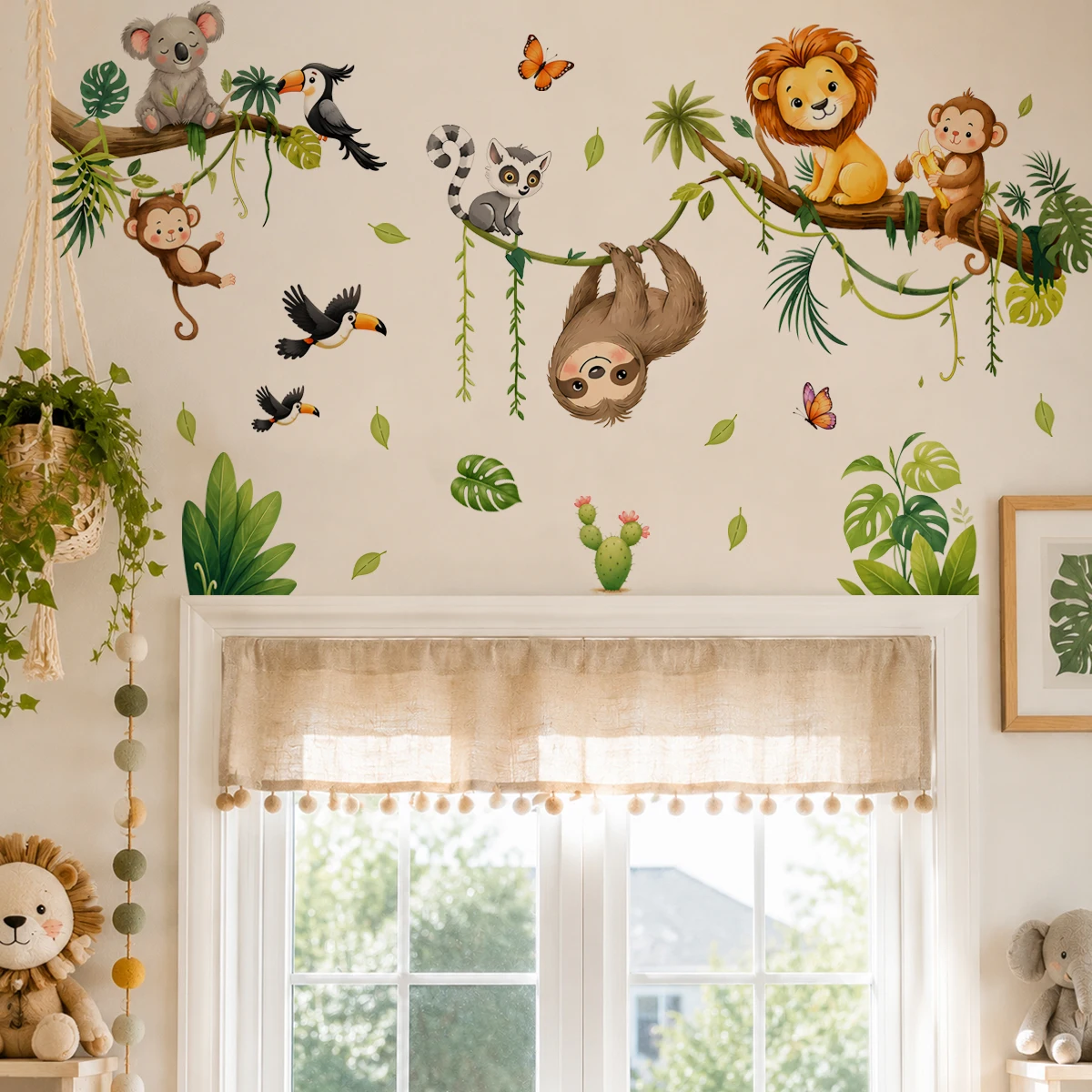 Stiker Dinding Hewan Safari un - Baby Nursery Wallpaper ulasan dan harga
