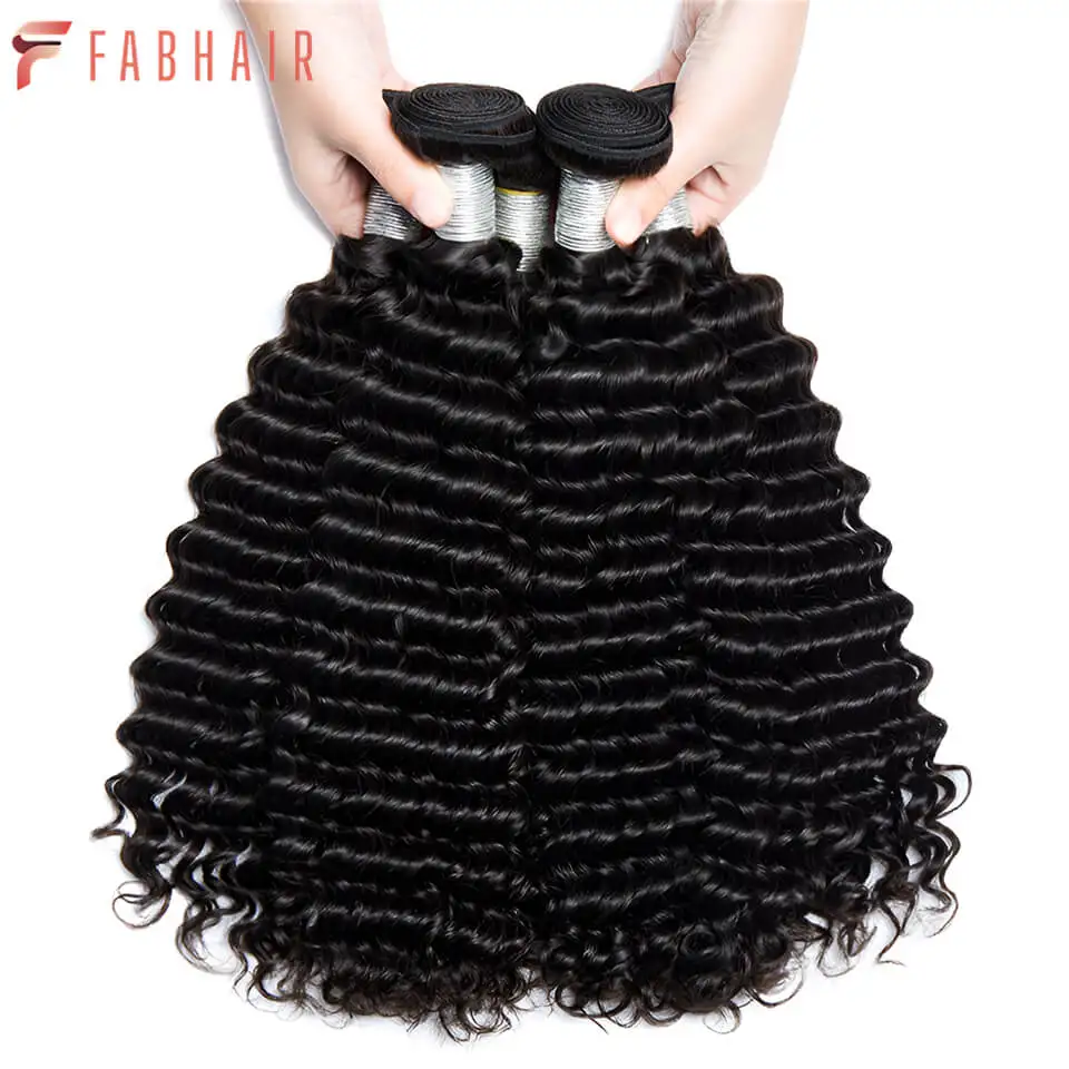 

FABHAIR, 30 дюймов, 1/3/4 дюйма, искусственные бразильские волосы без повреждений, 100% натуральные волнистые вьющиеся человеческие волосы для наращивания