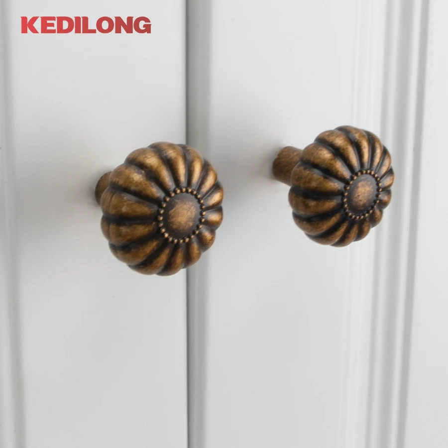 KEDLO French luxury silver shell handle kitchen cabinet gold handle retro color Pull handle furniture hardware drawer handle