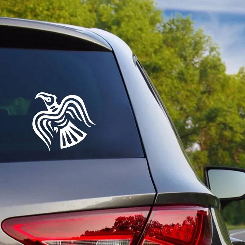 Autocollant de voiture en vinyle corbeau celtique Odins corbeau Viking corbeau celtique nordique décalcomanies fenêtre de voiture ordinateur portable décoration accessoires de voiture décalcomanie
