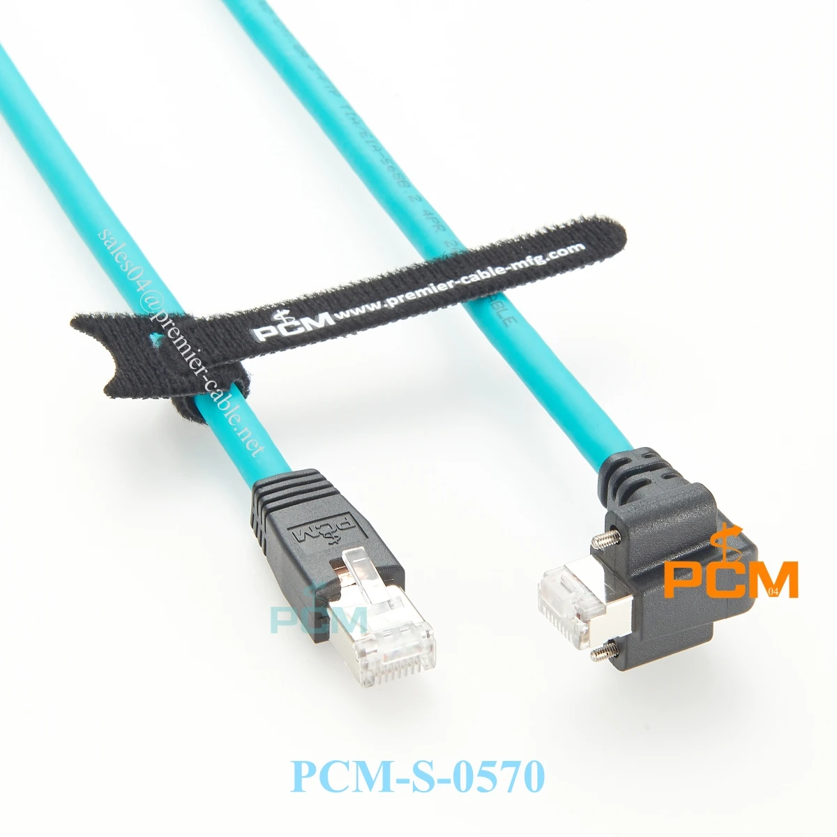 Cable Ethernet RJ45 GigE con bloqueo de tornillo RJ45 Cable macho Cat6A de ángulo recto de 10 Gigabit Ethercon con tornillo vertical para bloqueo