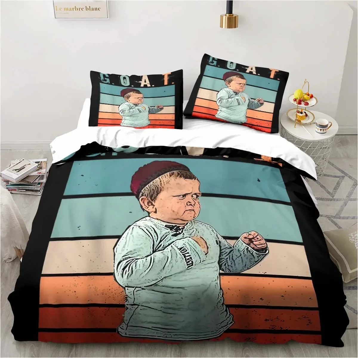 Hasbulla Magomedov Fighting Meme Bedding Set Three Piece Bed Set Single Double King Size Bed Duvet Cover Set Bedroom Quilt Cover