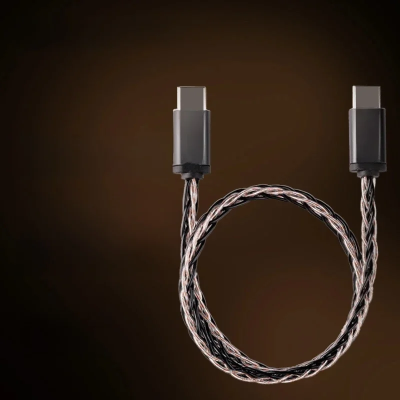 Kabel audio TODN OTG USB-C do USB-C, kabel DAC, 6N OFC, posrebrzany, wysokiej jakości, wzmacniacz słuchawkowy typu C, długości 0,2 m, 0,3 m, 0,5 m, 1 m. — zdjęcie produktu 7