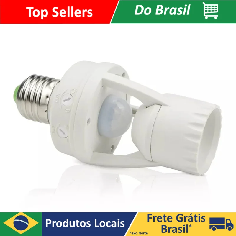 DAFUSHOP Sensor De Presença Com Fotocélula Para Lâmpada Soquete E27 Bivolt