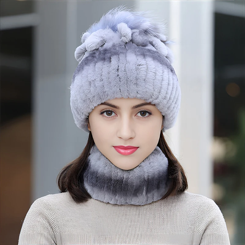 

New Luxury Russia Winter Warm Real Fur Beanies Hat Women Real Natural Rex Rabbit Hats Good Elastic Knitted Rex Rabbit Fur Caps