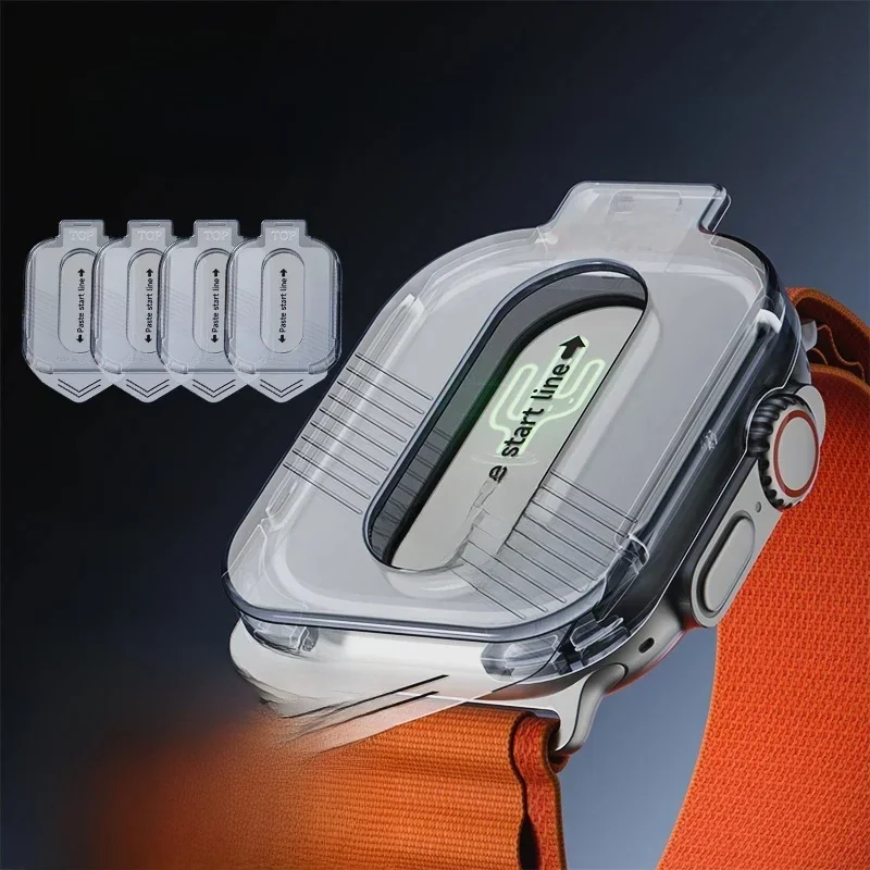 1–5 Stück gehärtetes Glas für Apple Watch Ultra2 49 mm, kratzfester Displayschutz für iWatch Sekundeninstallation, Schutzfolie