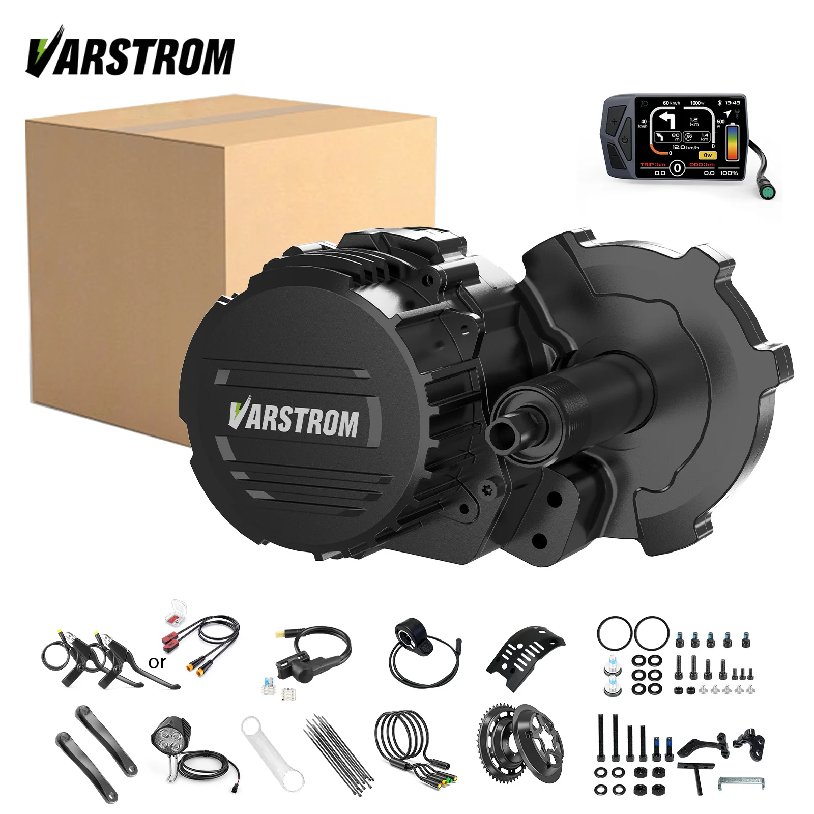 [Alta Potenza] Kit Bici Elettrica con Motore Centrale Tongsheng TSDZ16 48V 1000W, Kit di Conversione per Bicicletta Elettrica, con Display EKD01 DZ40 SW2M58 0-5 Livelli di Potenza, Dimensione Staffa