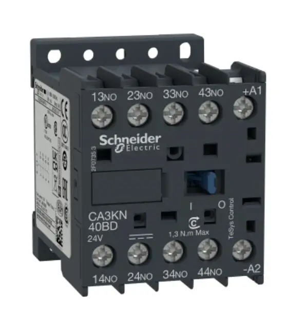 

CA3KN31MD CA3-KN31MD control relay, TeSys K, 4P(3NO+1NC), 690V, 220V DC standard coil