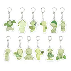 Acrylic Smiski Keychain for Accessories Bag Smiski Key Chain Key Ring Pendant Keyring Chains Fans Gifts
