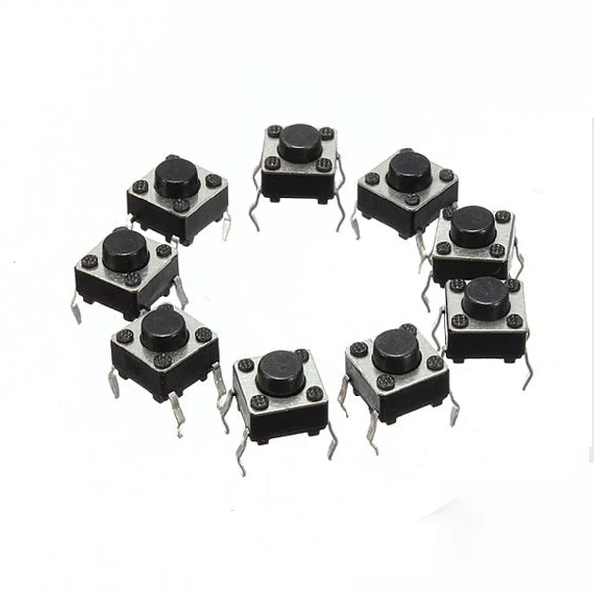 100PCS 6*6 Przełącznik taktowy przez otwór 6x6x4.3 6x6x4.5 6x6x5 6x6x6.5 6x6x7 6x6x7.5 6x6x6x6 8 6x6x8.5 6x6x9 6x10 6x6x11 6x6x12 — zdjęcie 2