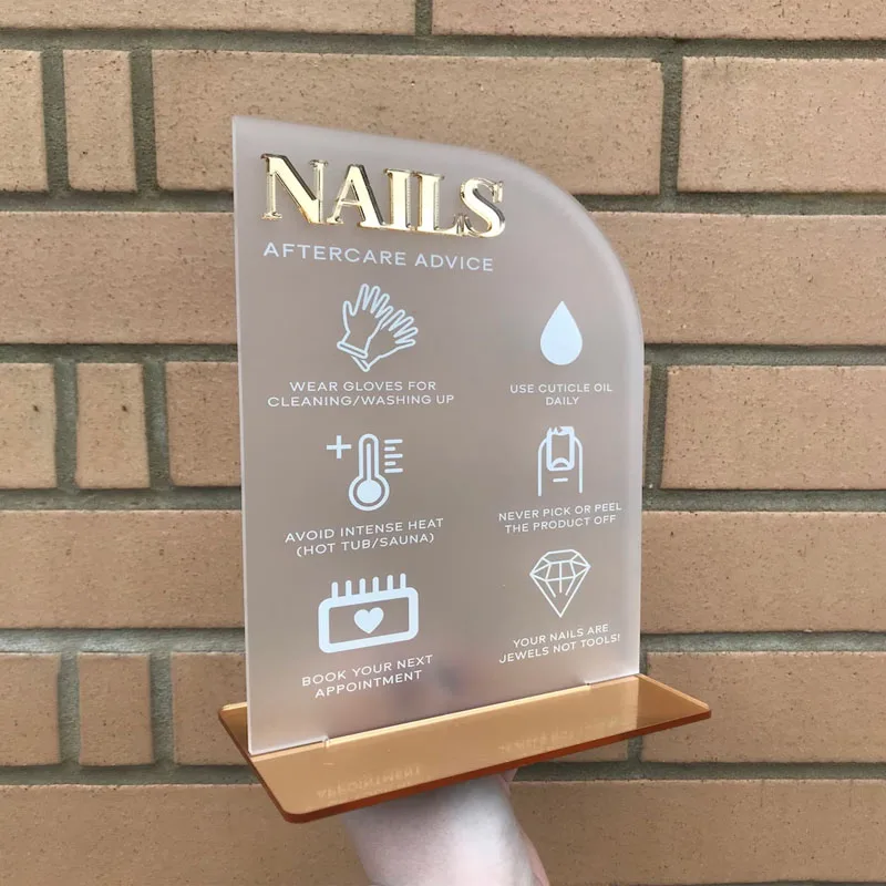 Lash Nails Aftercare Acrylic Sign | Beauty Sign | Business Sign | Spa Sign | Salon Sign | Salon Decor|  Nail Desk Decoration