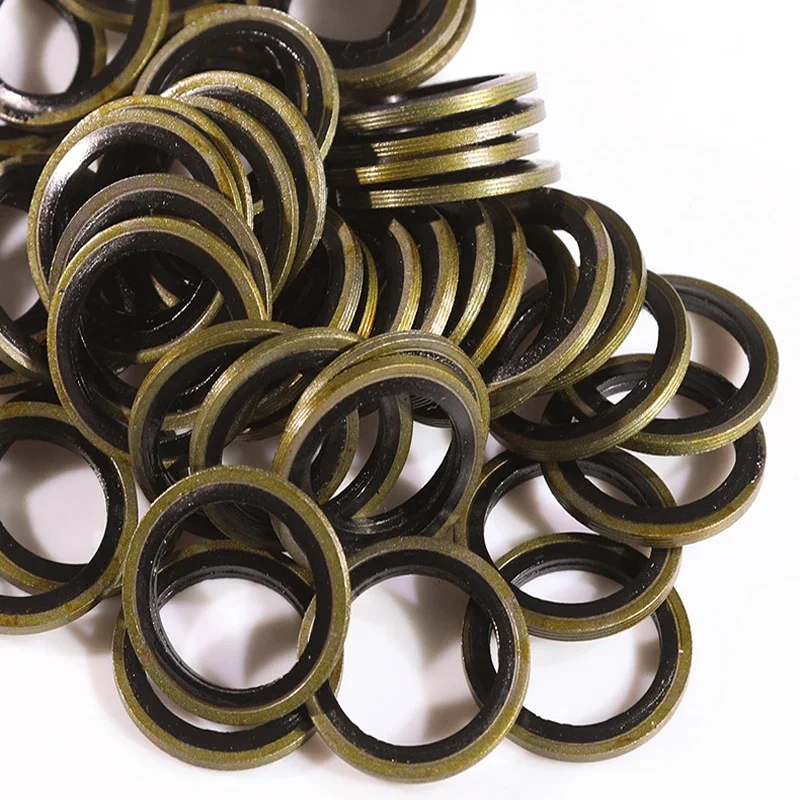 Metal Rubber Oil Drain Plug Gasket, Combined Washer Sealing Ring, Fits M6, M8, M10, M12, M14, M16,