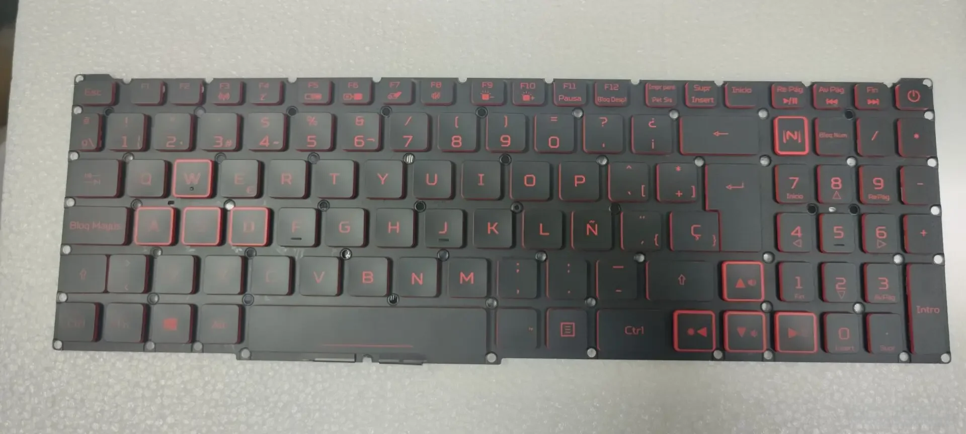 Nowa hiszpańska klawiatura z podświetlanym czerwonym słowem do Acer Nitro 5 7 AN515-54 43 44 AN515-55 AN517-51 52 AN715-51 N18C3 N18C4 N18I2 N18I3 — zdjęcie produktu 3
