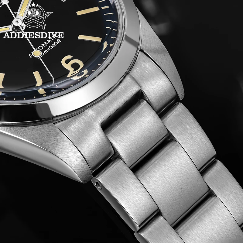 ADDIESDIVE Automatic Mechanical Women Watches AD2556 Sapphire Crystal BGW9/C3 Luminous Steel Wristwatch 100m Waterproof Sport