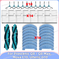 Fit For Dreame Mova E10 / Trouver E10, Proscenic Q8 Max, Ultenic D10, Ultenic T10 Lite Parts Main Side Brush Filter Mop Cloth