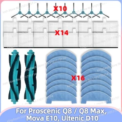 Kompatybilny z Dreame Mova E10 / Trouver E10, Lubluelu L15, IRBIS Bean 0421, Proscenic Q8 Max, Ultenic D10, Ultenic T10 Lite Części Główna Rolka Szczotka Boczna Filtr Ścierka Mop