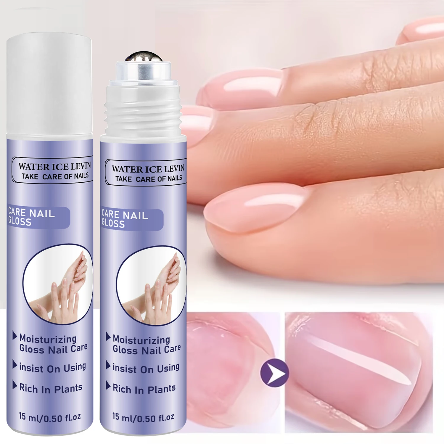WATER ICE LEVIN Nail Moisturizing Gloss Oil 15ml Castor Oil Gentle Nourishing Nail Daily Care