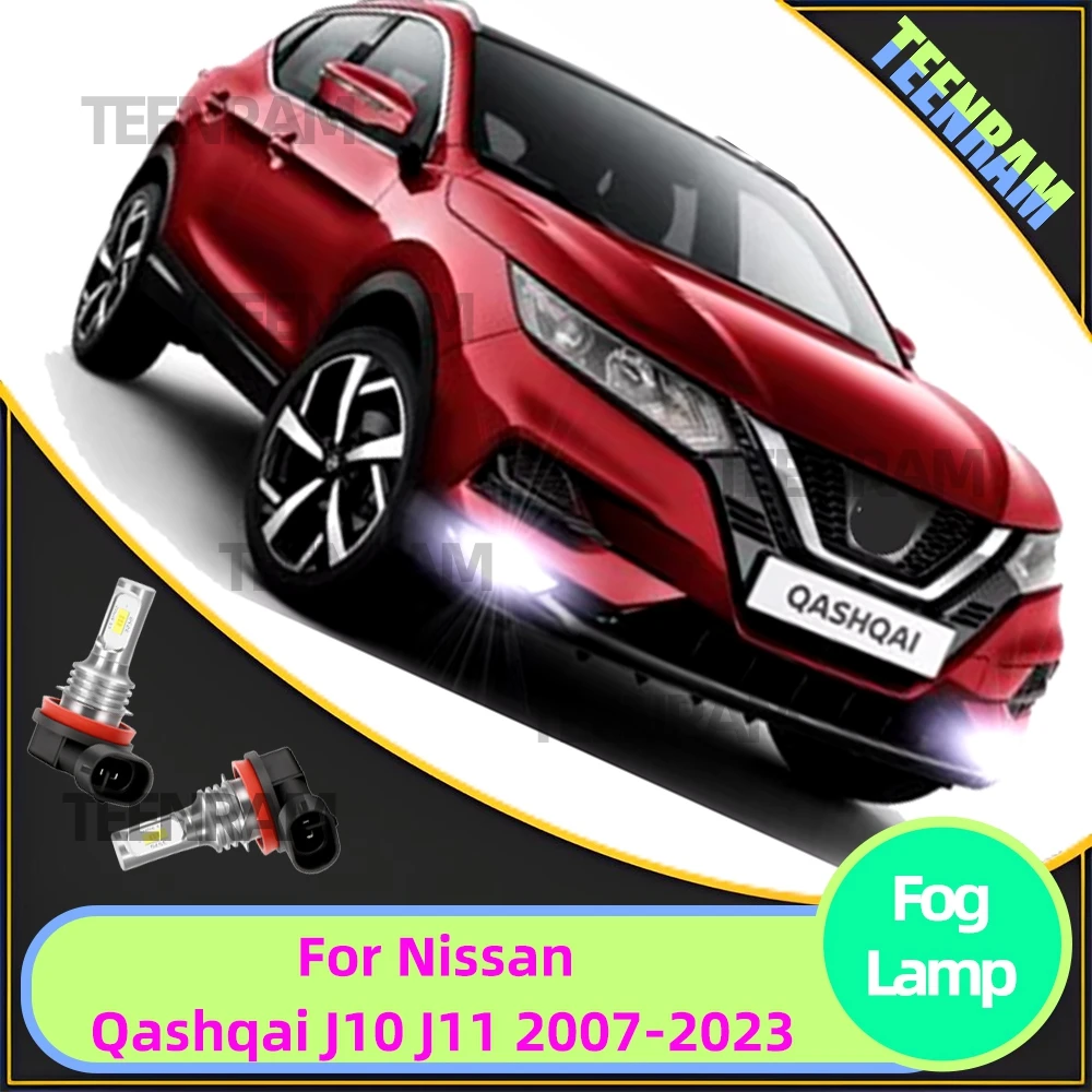 2Pcs LED Fog Lamp Bulbs For Nissan Qashqai J10 J11 2007 2008 2009 2010 2011-2018 2019 2020 2021 2022 2023 Car Fog Lamp 15000LM