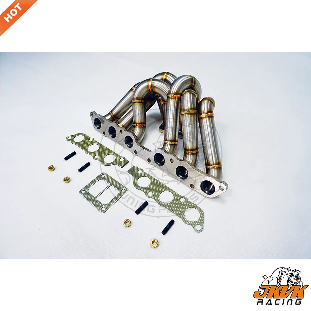 JKVK RACING SS304 3mm rura parowa T4 twin scroll równa długość Turbo nagłówek dla Supra MK4 2jzge 2JZ GE kolektor