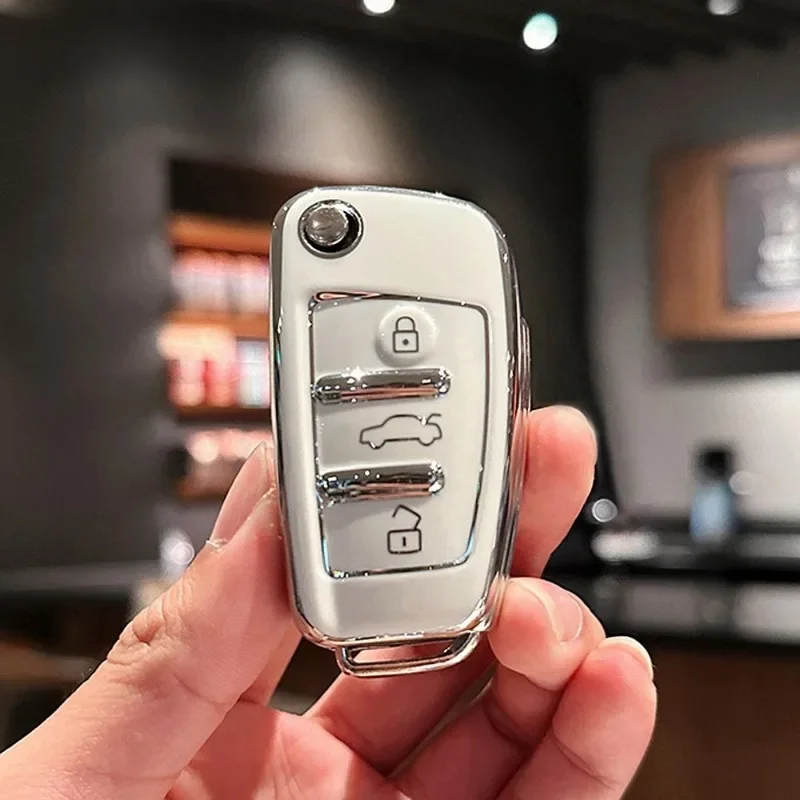 Nouveau support de couverture de clé de voiture en TPU souple pour Audi A1 A3 A6 A6L Q2 Q3 Q7 TTS R8 S6 RS3 coque de Protection de clé Fob accessoires de voiture