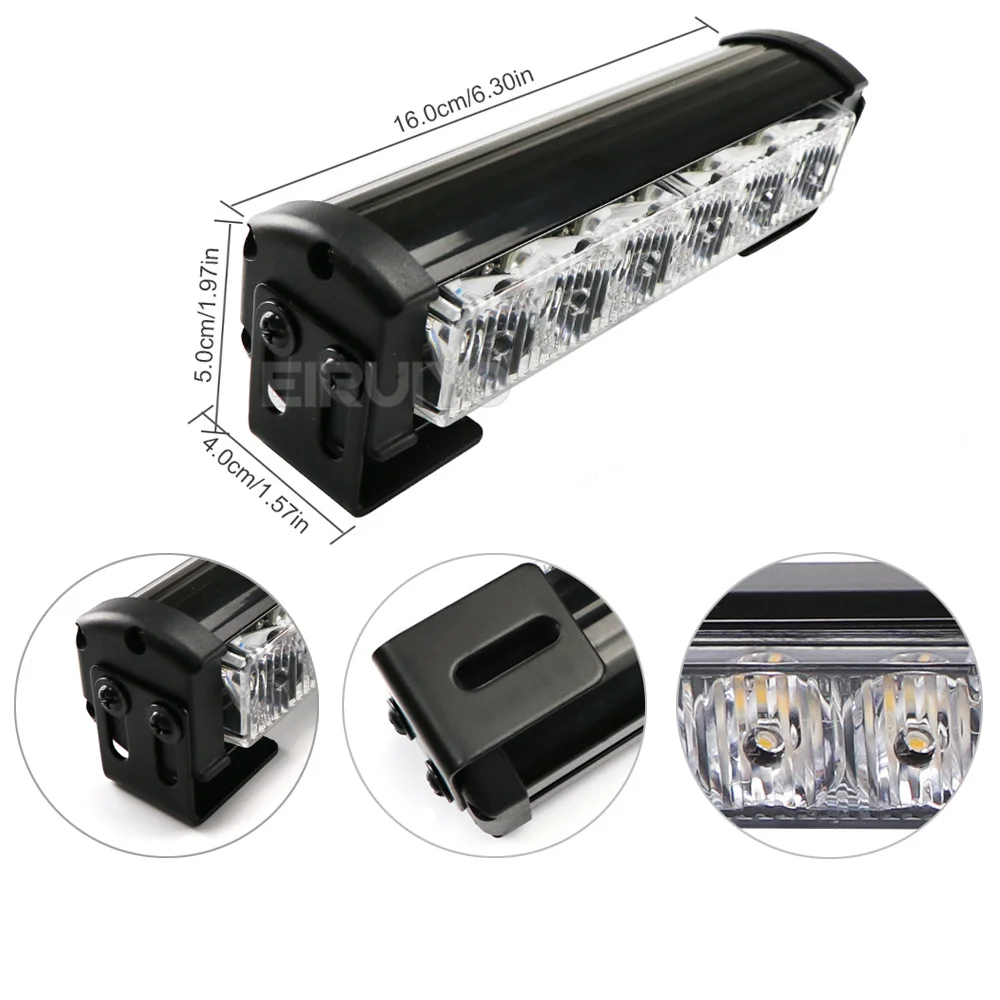 Amber White 2x4 2x6 LED Hight Quality Truck Grille Strobe Lightbar Police Ambulance Emergency Flashing Warning Lights 12V 24V - Image 3
