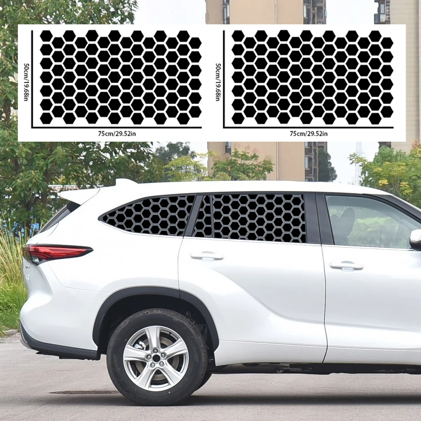 Car Side Window Honeycomb Large Sticker Suitable For Rectangle Window Decoration Vinyl Sticker Universal All Vehicle Accessories