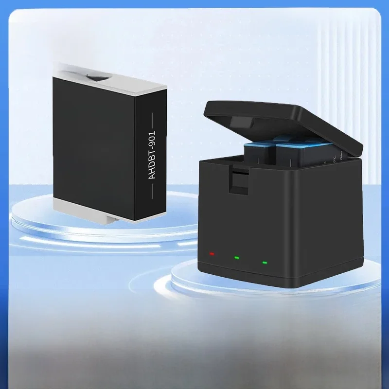 Akumulator do GoPro Hero 12 11 10 9 Motion Camera 1800 mAh Akumulator 3 gniazda Ładowarka LED Pudełko do przechowywania GoPro — zdjęcie produktu 7