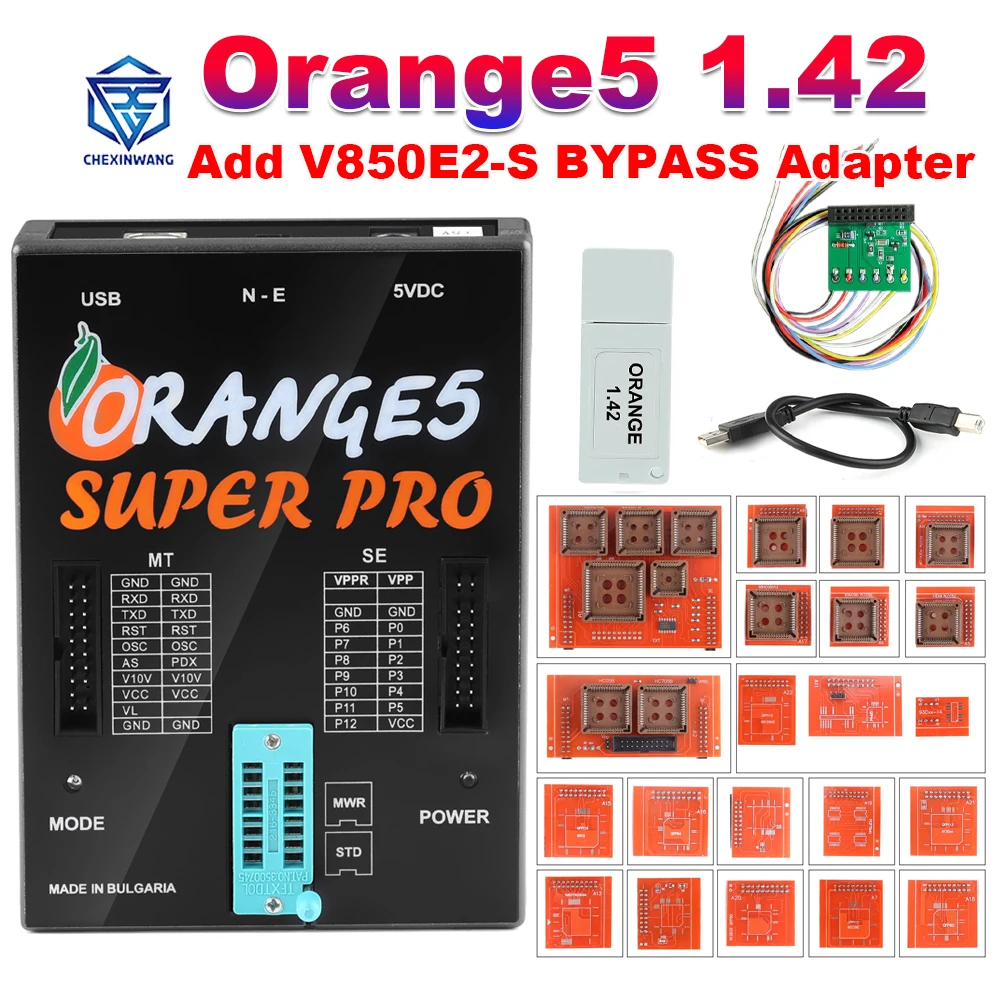 Newest Orange5 Super Pro V1.42 ECU Programmer Tool Full License Full Activation Add Adapter Update of Orange 5 Super Pro V1.38