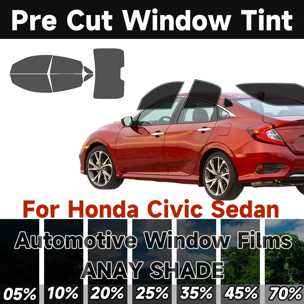

Precut Window Tint Car for Honda Civic Sedan 1996-2025 Any Year Auto Sun Uv Blocking Heat 2Ply Window Protector Privacy Films