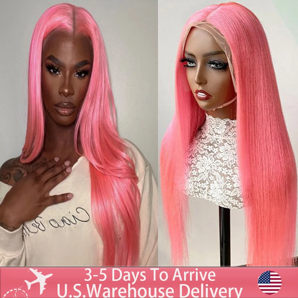 

Pink Lace Front Wig Human Hair For Women 13x4 Hd Lace Frontal Wig Brazilian 613 13x6 Colored Straight Lace Front Wigs